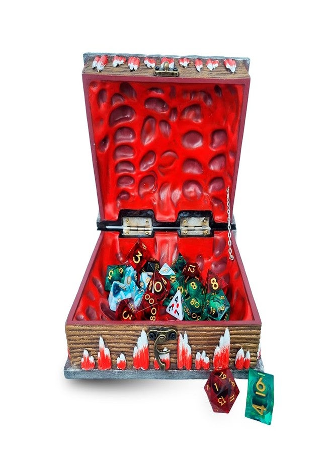 Power Beast Dungeon Mimic Book Dice Storage Box with 2 Glass Eye, Miniatures and Dungeons and Dragons Accessories, D&D Gift, DND, Dungeon Master, Mimic Chest, Holds up to 7 Sets of Polyhedral Dice. - Image 4